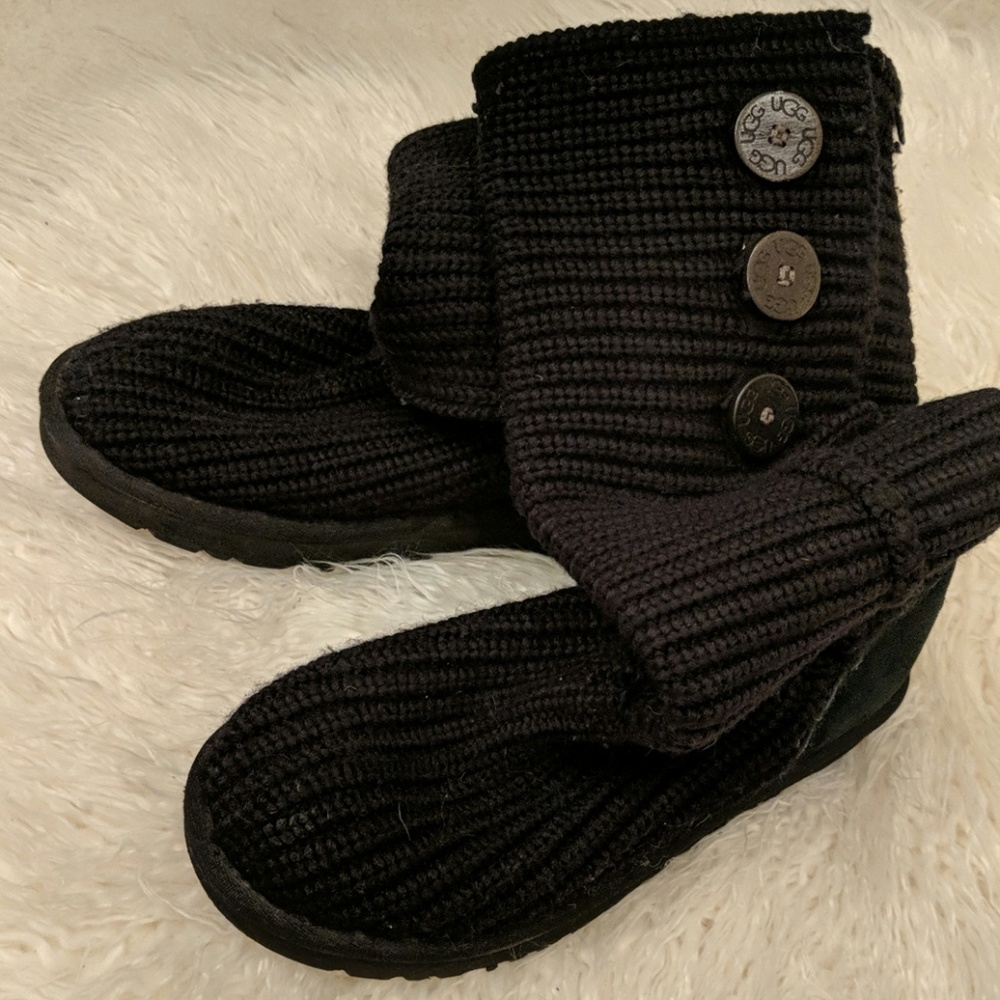 Black Knit Ugg Knee High boots size 8.5